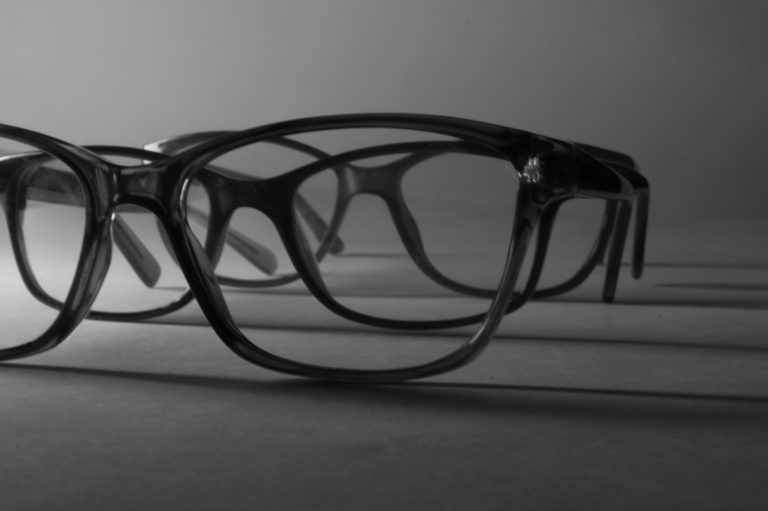 Rimmed eyeglasses closeup