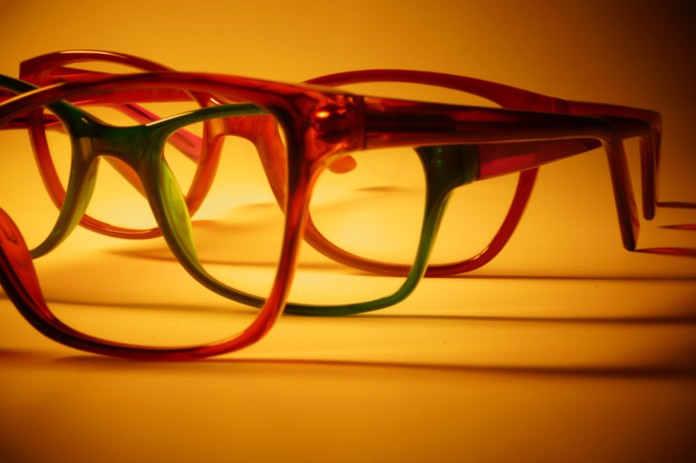 Rimmed eyeglasses closeup