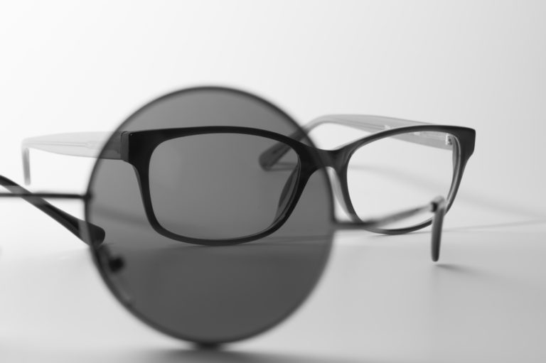 Rimmed eyeglasses closeup