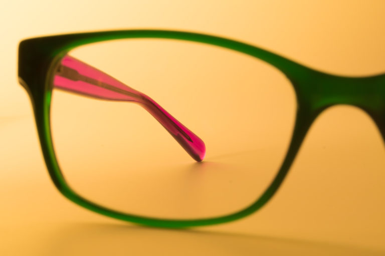 Rimmed eyeglasses closeup