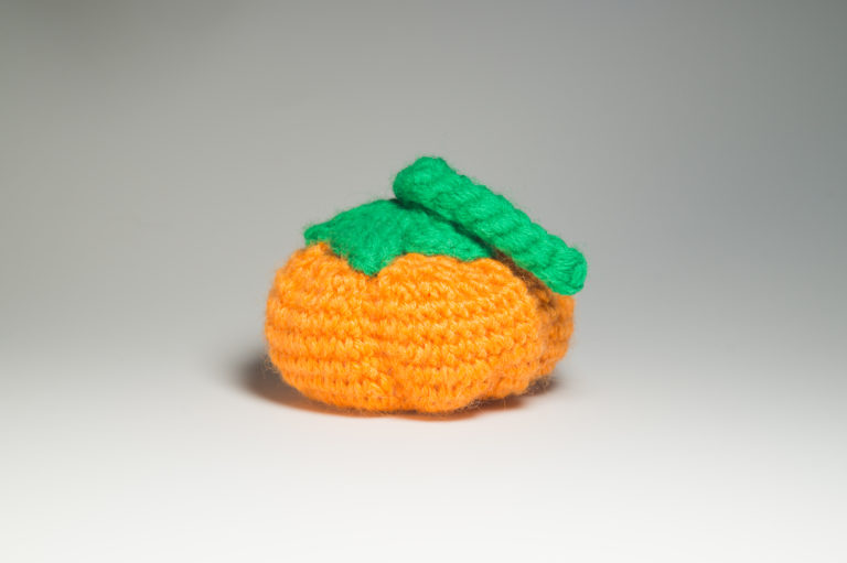 Handmade wool knitted pumpkin